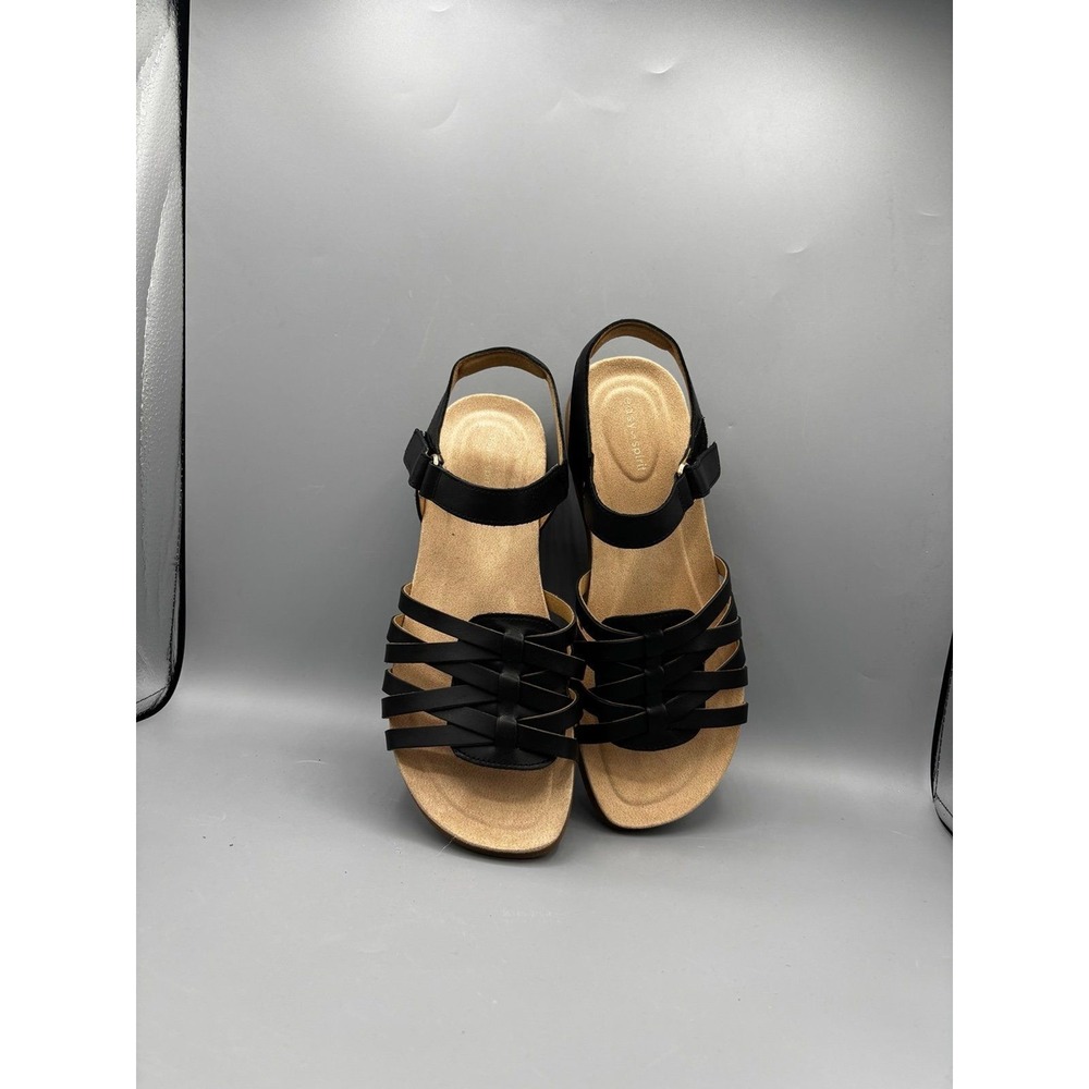 Easy Spirit Marlene Black Leather Strappy Sandals Womens 10